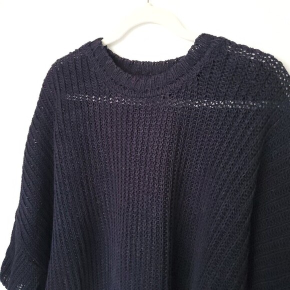 Vintage Eskandar Knit 100% Linen Sweater Womens Large Blue see through Lagenlook - Picture 4 of 16